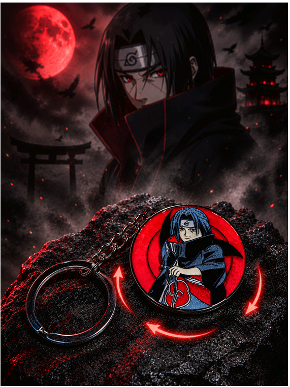 3 Itachi Uchiha Anime Keychain – Premium Metal Pendant