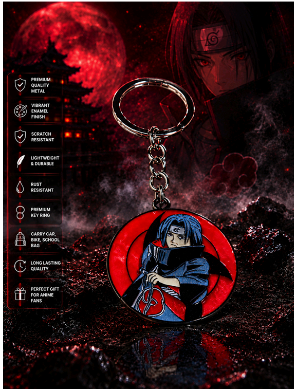 5 Itachi Uchiha Anime Keychain – Premium Metal Pendant